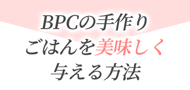 BPCの手作りごはんを美味しく与える方法